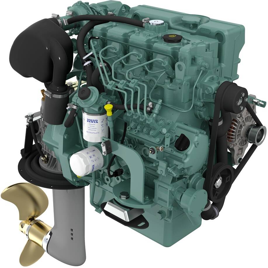 Volvo Penta D2-60 Bootsmotor 60PS mit Saildrive 150S