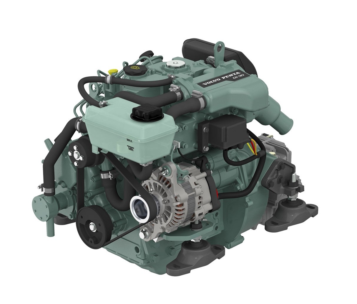 Volvo Penta D1-30 Bootsmotor 27PS mit MS15A Wendegetriebe - 8° gewinkelter Abgang