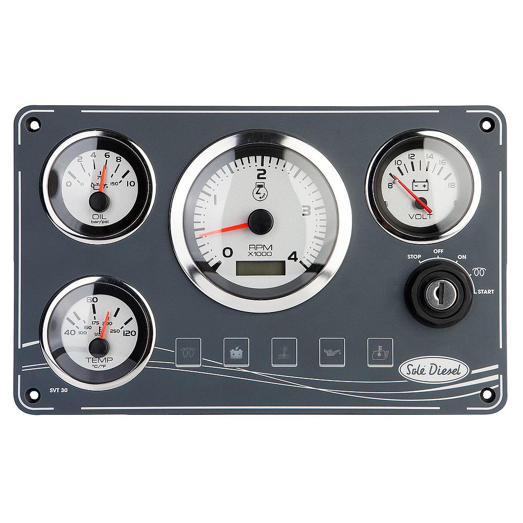 Solé Bedienpanel SVT 30 Deluxe für Sole Mini 62 mit Öldruck- und Spannungsanzeige Solé Bedienpanel SVT 30 Deluxe für Sole Mini 62 mit Öldruck- und Spannungsanzeige
