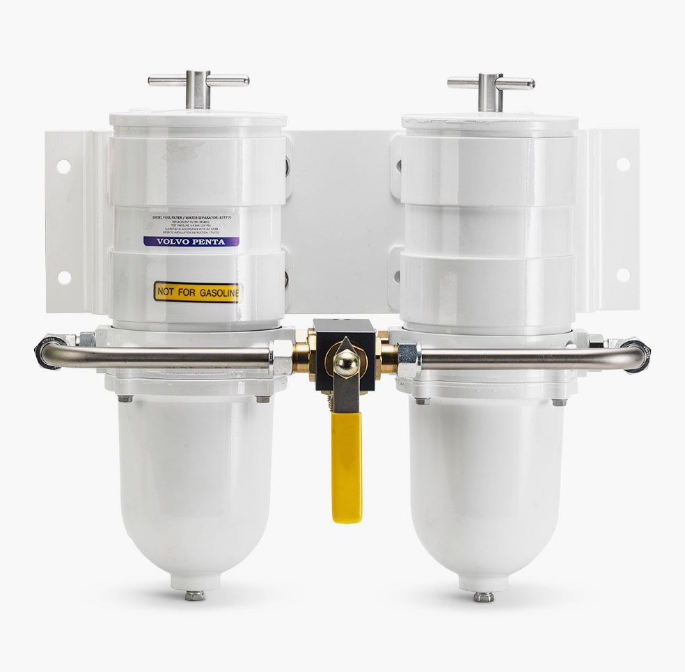 Volvo Penta 877770 Doppelfilteranlage / Doppel-Kraftstofffilter mit Wasserabscheider für leistungsstarke Dieselmotoren Volvo Penta 877770 Doppelfilteranlage / Doppel-Kraftstofffilter mit Wasserabscheider für leistungsstarke Dieselmotoren