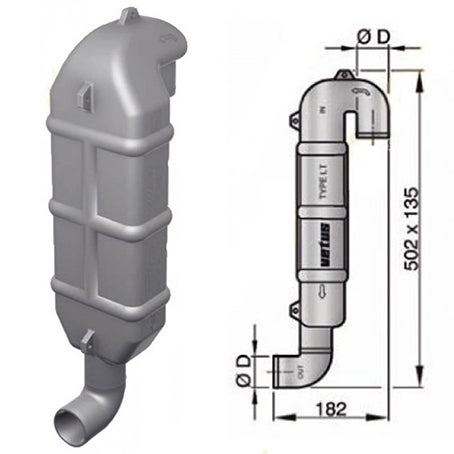 VETUS WLOCKLT45 Schwanenhals / Schalldämpfer LT45 VETUS WLOCKLT45 Schwanenhals / Schalldämpfer LT45