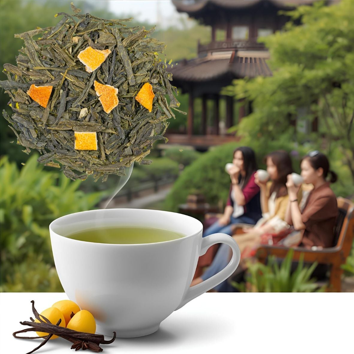 Grüner Tee mit Orange