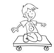 skateboard,  jeans,  t-shirt,  boy,  illustration