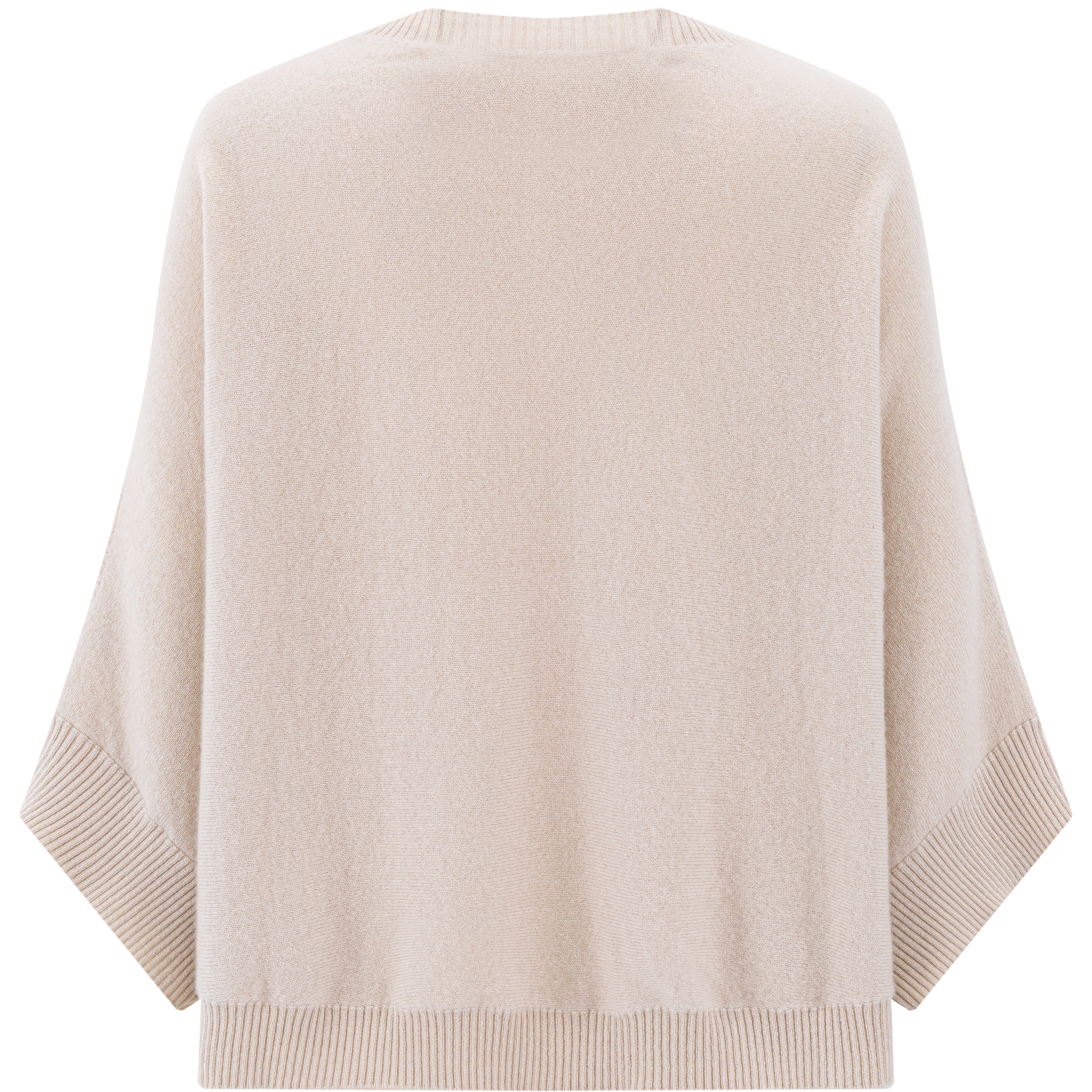 Herzensangelegenheit Mette Poncho-Pullover Limestone – Wolle Kaschmir