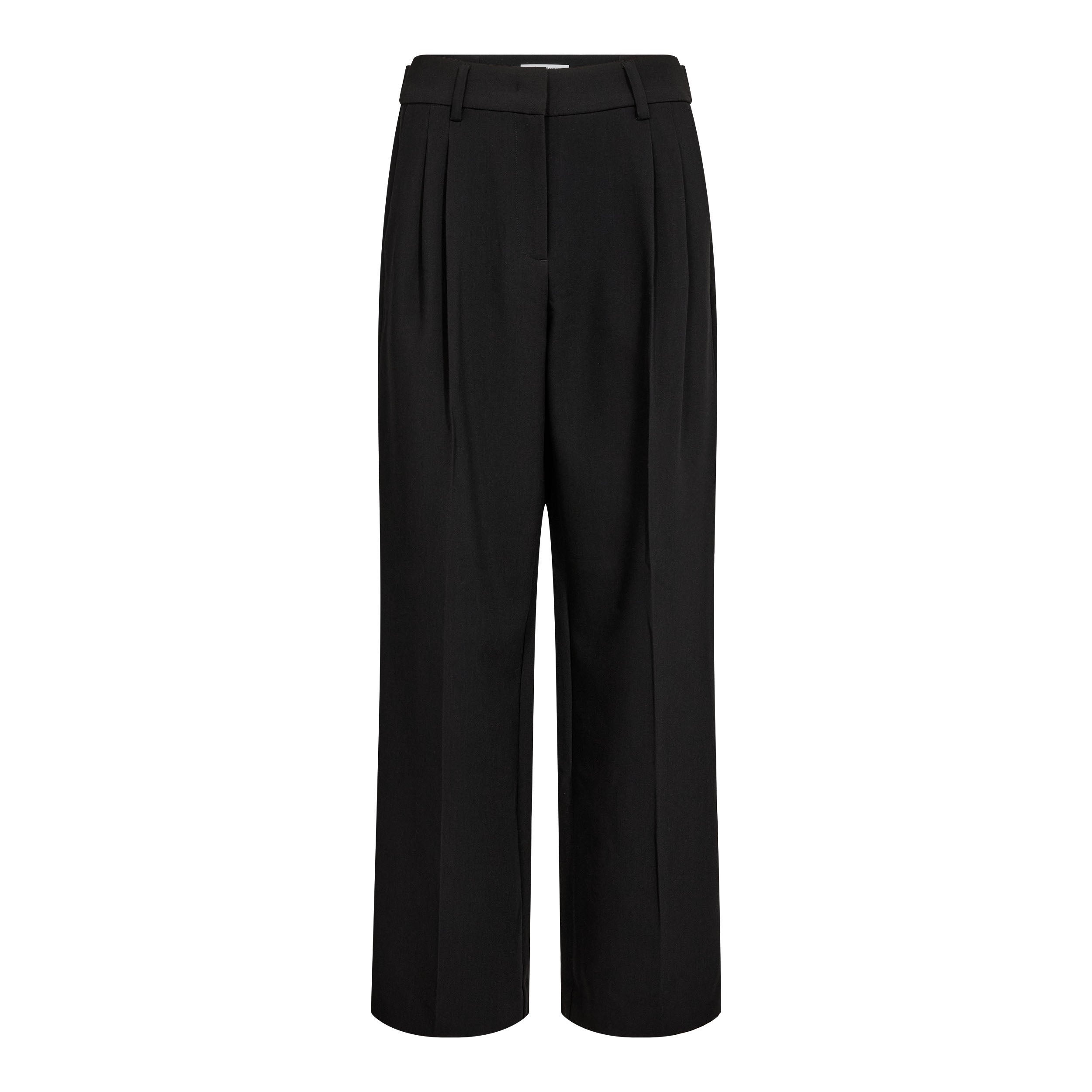 Hose, Schwarz, Klarer Schnitt, Weite, Gürtelschlaufen