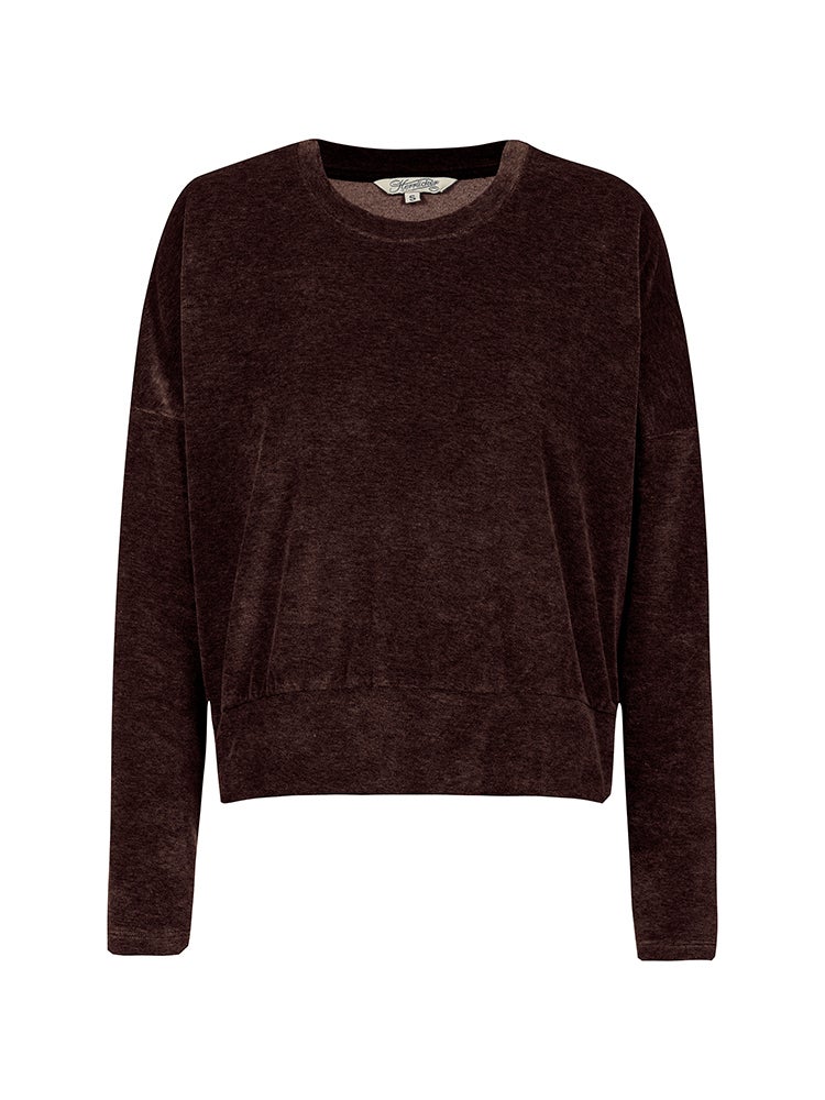 pullover, Stehkragen?, Sweatshirt, burgundrot, Velvet-Look