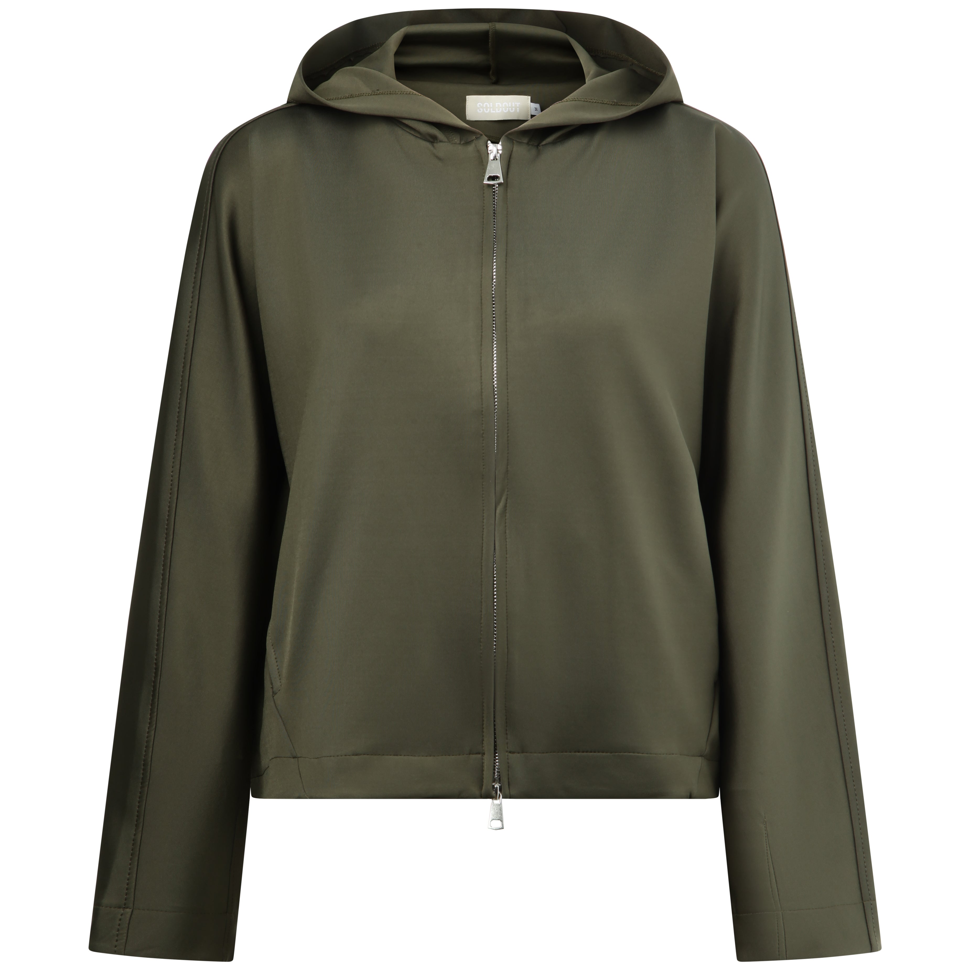 Hoodie, Jacket, Olive, Zipper, Plain
