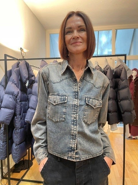 Jeanshemd, Denim, Hellblau, Knopfleiste, Brusttaschen