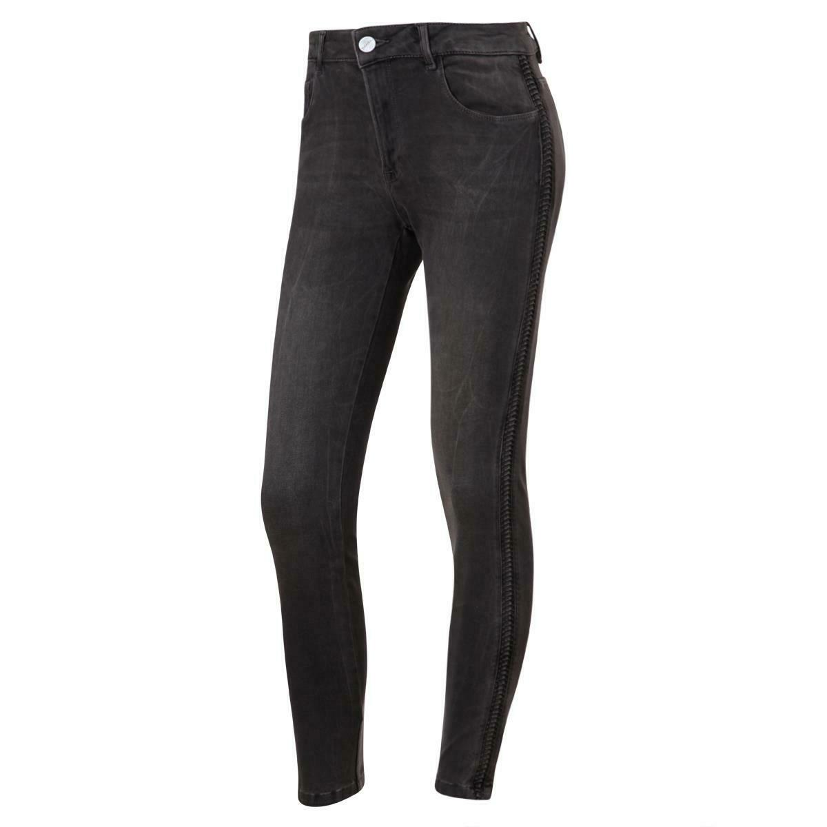 graue jeans - geriffelter seitenstreifen