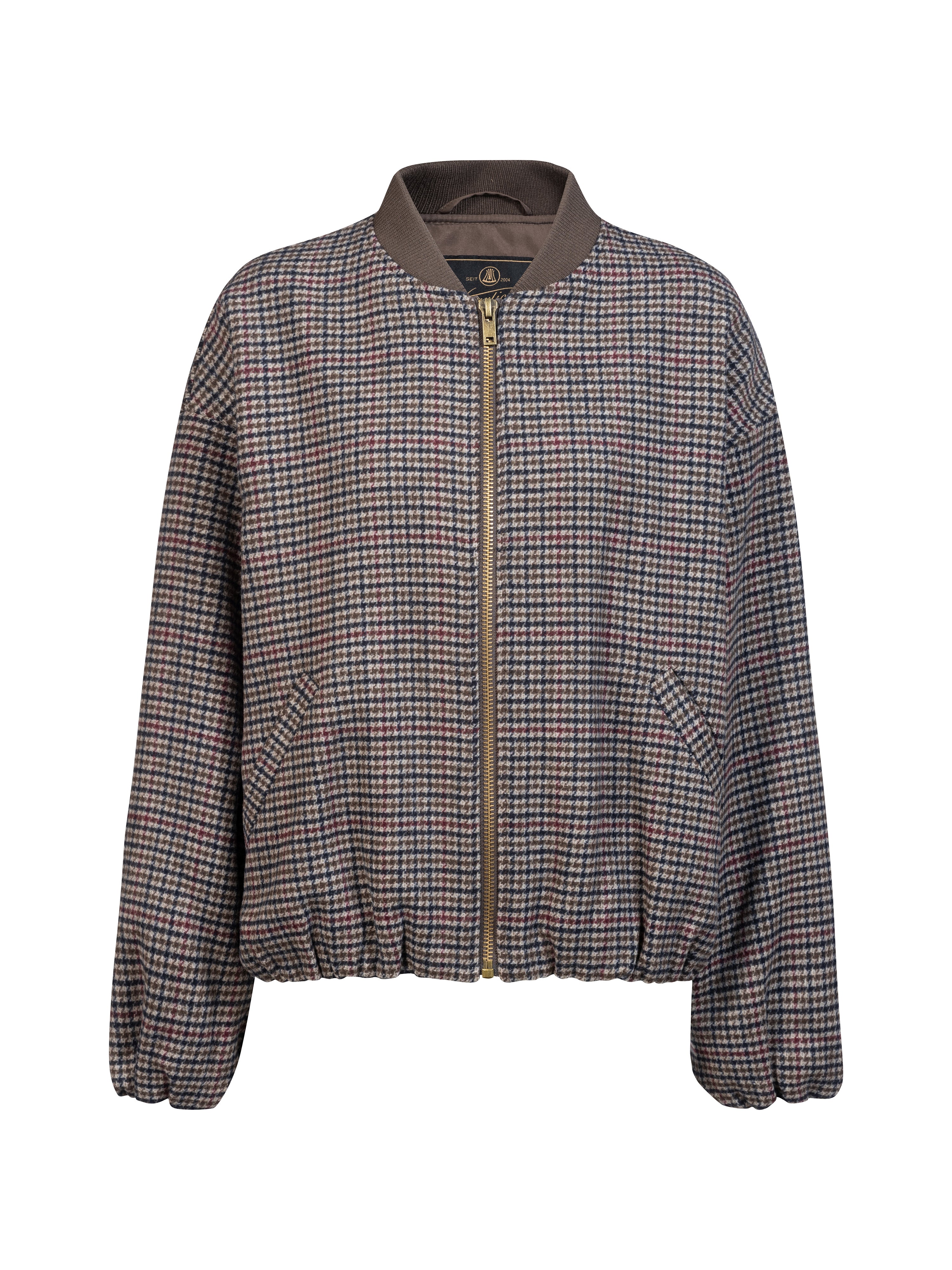 Herrlicher Lia Lotta Jacke Wool mix taupe karo