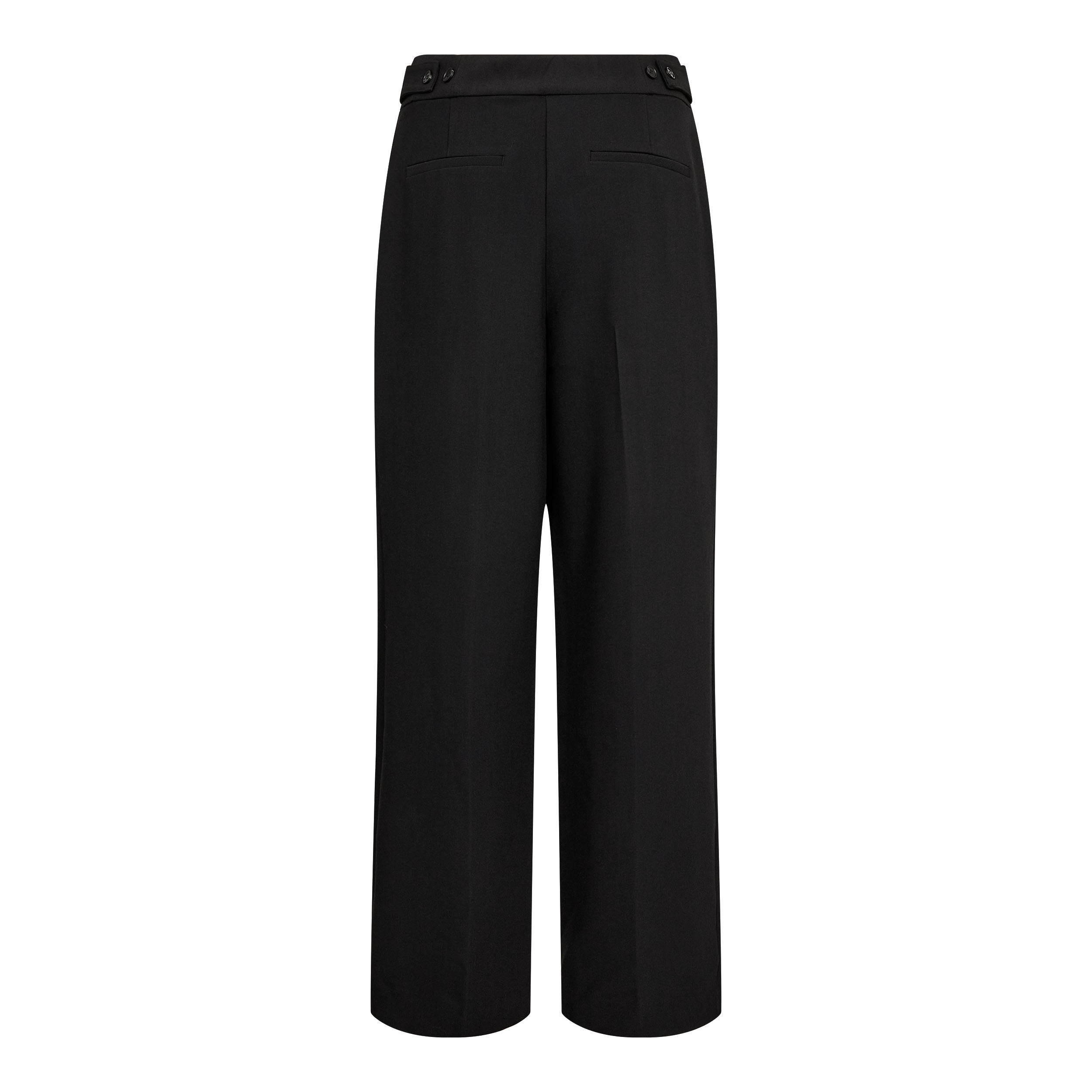 hose, schwarz, weiten­schnitt, taillenband, taschenlos