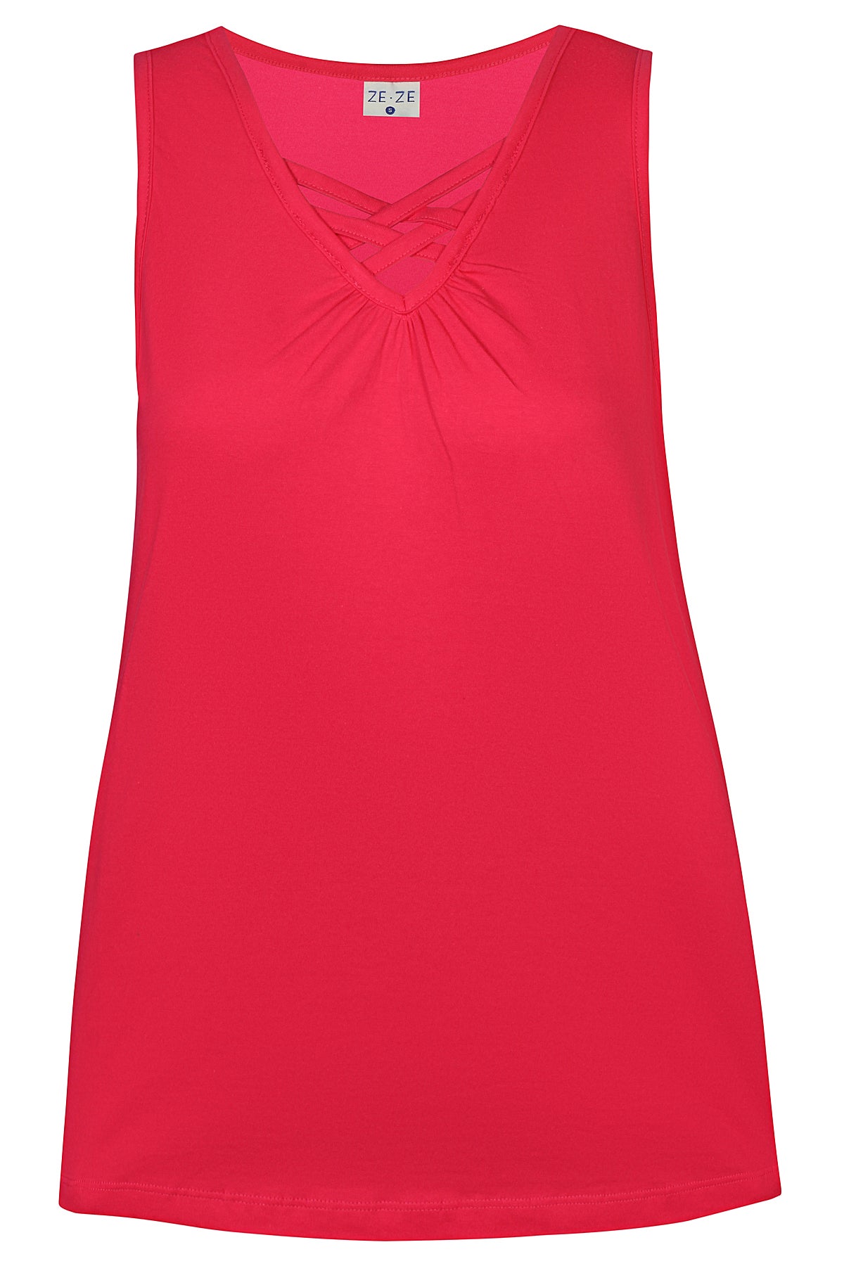 Tanktop, Rückenfreie Variante, V-Ausschnitt, Rundhals, Unifarben