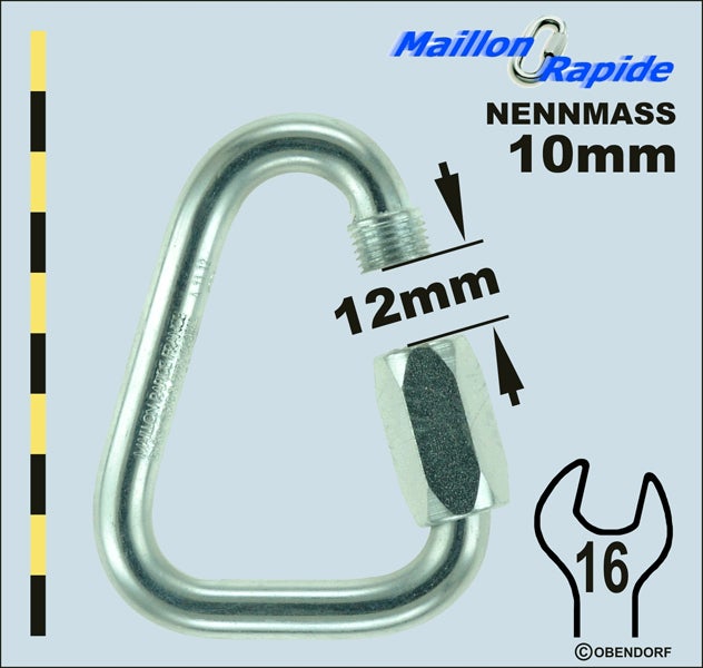 Schraubglied PSA/PPE - Maillon Rapid Stahl verzinkt Delta Dreieck Schraubglied PSA/PPE - Maillon Rapid Stahl verzinkt Delta Dreieck