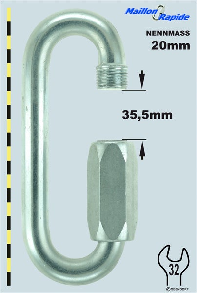 Schraubglied - Maillon Rapid - Stahl Verzinkt Oval Gross Schraubglied - Maillon Rapid - Stahl Verzinkt Oval Gross