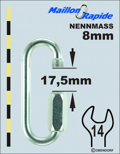 Schraubglied PSA/PPE - Maillon Rapide Stahl Verzinkt Oval Gross Schraubglied PSA/PPE - Maillon Rapide Stahl Verzinkt Oval Gross