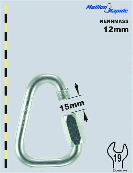 Schraubglied PSA/PPE - Maillon Rapid Stahl verzinkt Delta Dreieck Schraubglied PSA/PPE - Maillon Rapid Stahl verzinkt Delta Dreieck