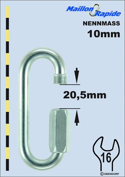 Schraubglied PSA/PPE - Maillon Rapide Stahl Verzinkt Oval Gross Schraubglied PSA/PPE - Maillon Rapide Stahl Verzinkt Oval Gross