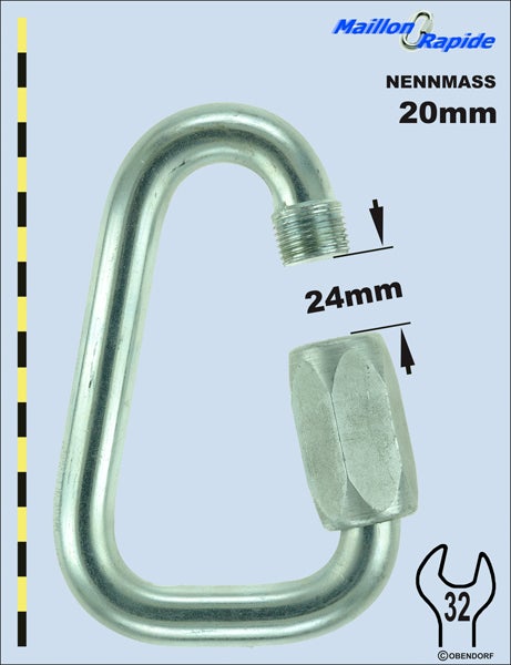 Schraubglied - Maillon Rapid - Stahl Verzinkt Delta Dreieck Schraubglied - Maillon Rapid - Stahl Verzinkt Delta Dreieck