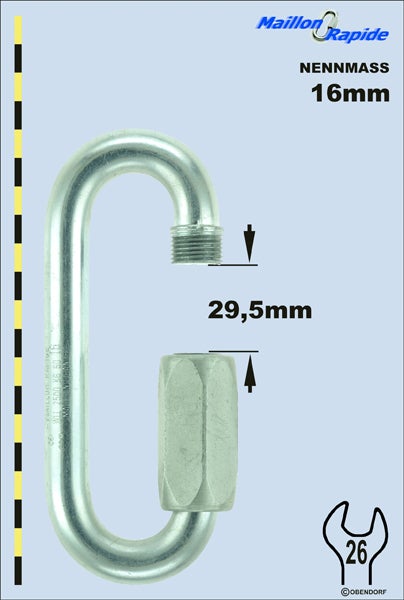 Schraubglied - Maillon Rapid - Inox Edelstahl Oval Gross Schraubglied - Maillon Rapid - Inox Edelstahl Oval Gross