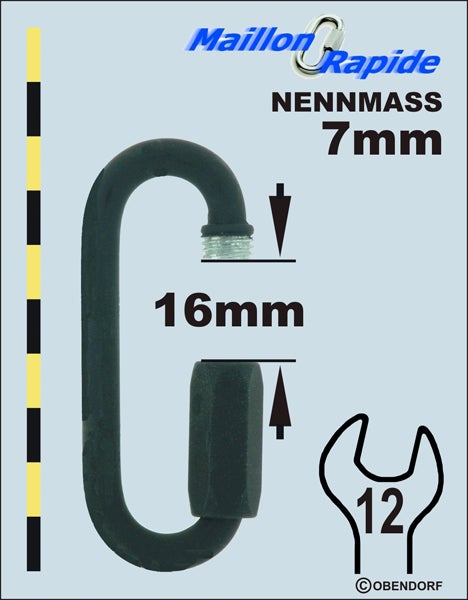 Schraubglied PSA/PPE - Maillon Rapid Stahl Verzinkt Oval Gross Schwarz Schraubglied PSA/PPE - Maillon Rapid Stahl Verzinkt Oval Gross Schwarz