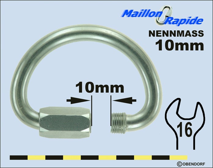 Schraubglied PSA/PPE - Maillon Rapid - Demi Rond - Halbrund - Zentralschraubglied Schraubglied PSA/PPE - Maillon Rapid - Demi Rond - Halbrund - Zentralschraubglied