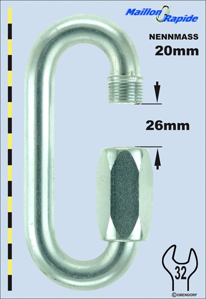 Schraubglied - Maillon Rapid - Stahl Verzinkt Oval Normal Schraubglied - Maillon Rapid - Stahl Verzinkt Oval Normal