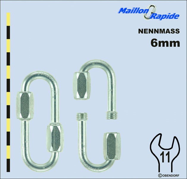 Schraubglied - Maillon Rapide - Teilbar - 2 Muttern Schraubglied - Maillon Rapide - Teilbar - 2 Muttern