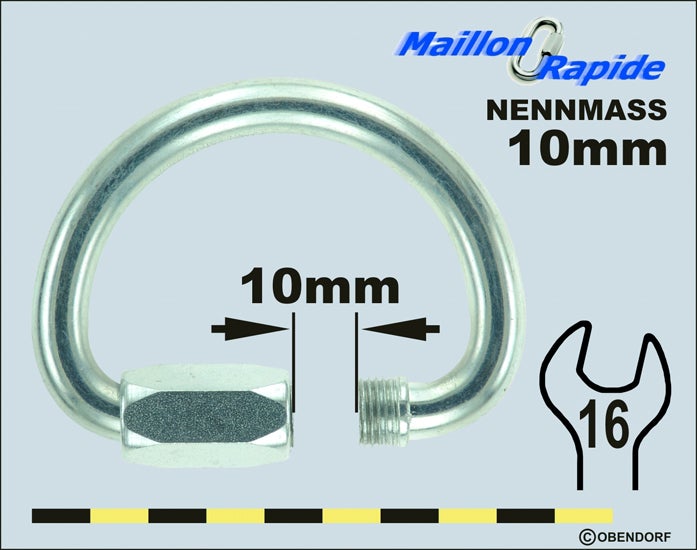 Schraubglied PSA/PPE - Maillon Rapid - Demi Rond - Halbrund - Zentralschraubglied Schraubglied PSA/PPE - Maillon Rapid - Demi Rond - Halbrund - Zentralschraubglied