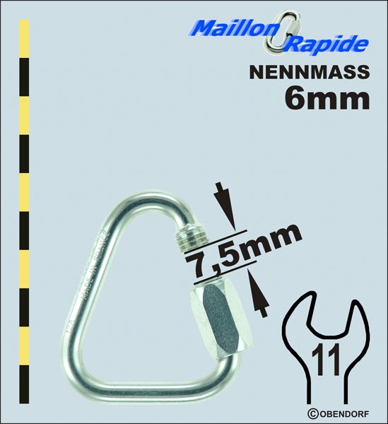 Schraubglied - Maillon Rapid - Stahl Verzinkt Delta Dreieck Schraubglied - Maillon Rapid - Stahl Verzinkt Delta Dreieck