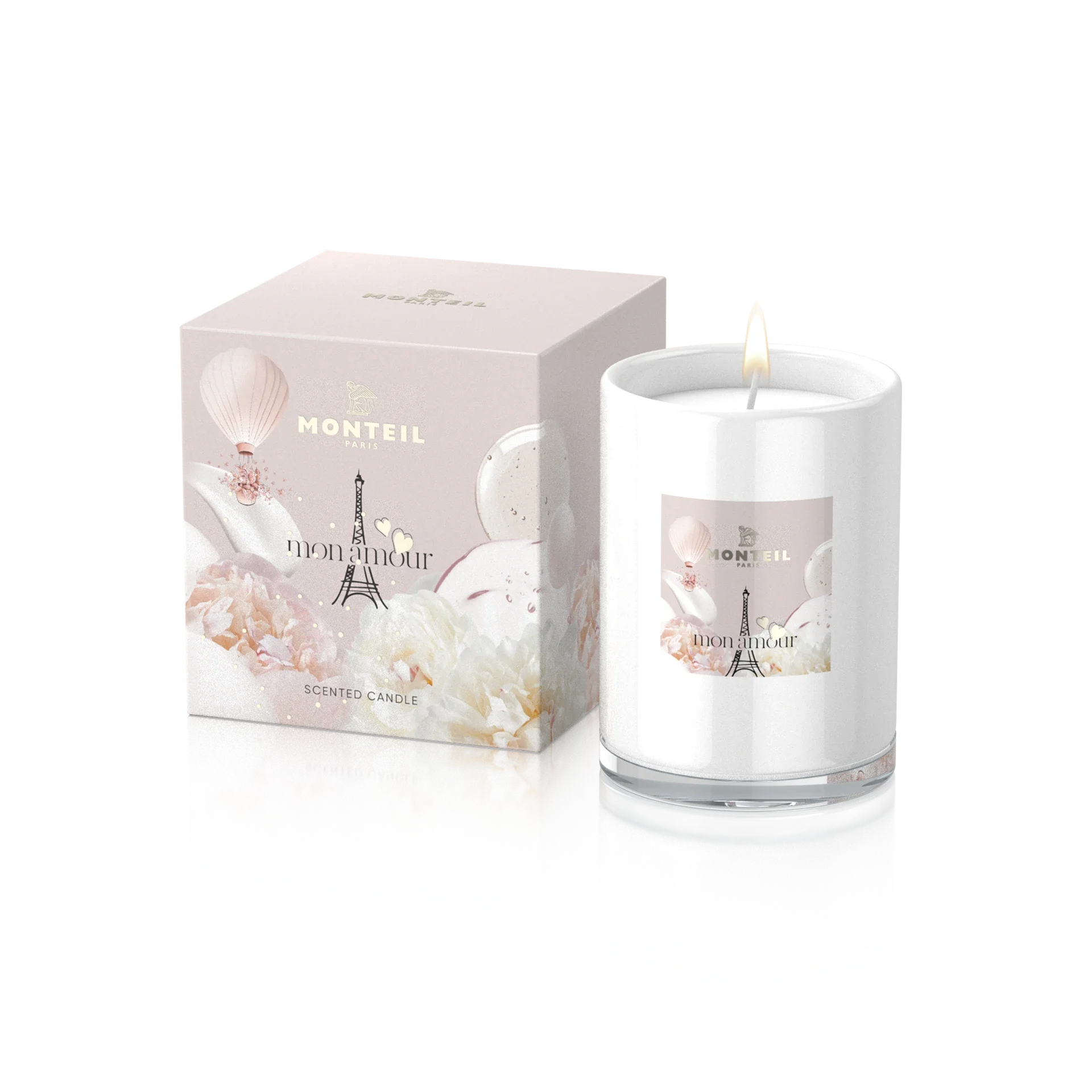 Duftkerze, Scented Candle, Glasbehälter, Boxed gift, Monteil Paris