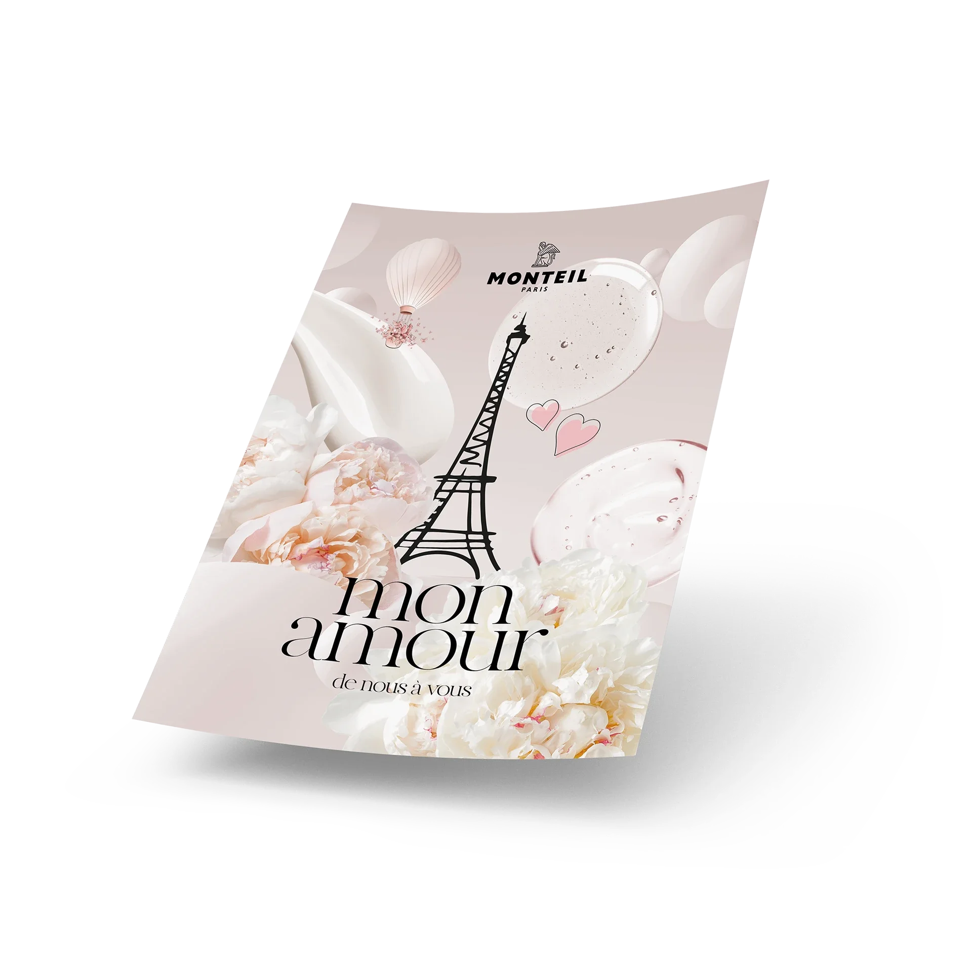 poster, paris, eiffelturm, blumen, romantik